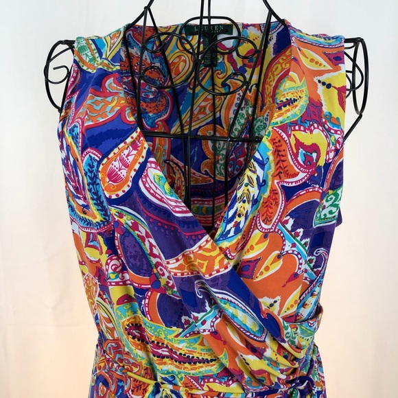 Ralph Lauren paisley faux wrap dress M - Picture 5 of 6